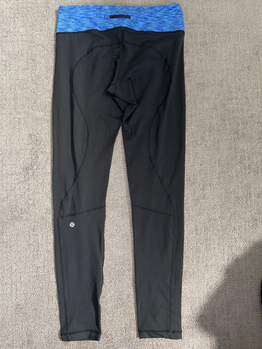 lululemon athletica Black Leggings with Blue Waistband